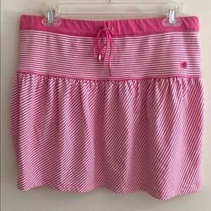 Lilly Pulitzer Pink And White Striped Elastic Waist Skirt M